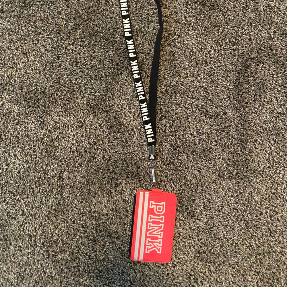 Victorias Secret Pink lanyard ID wallet